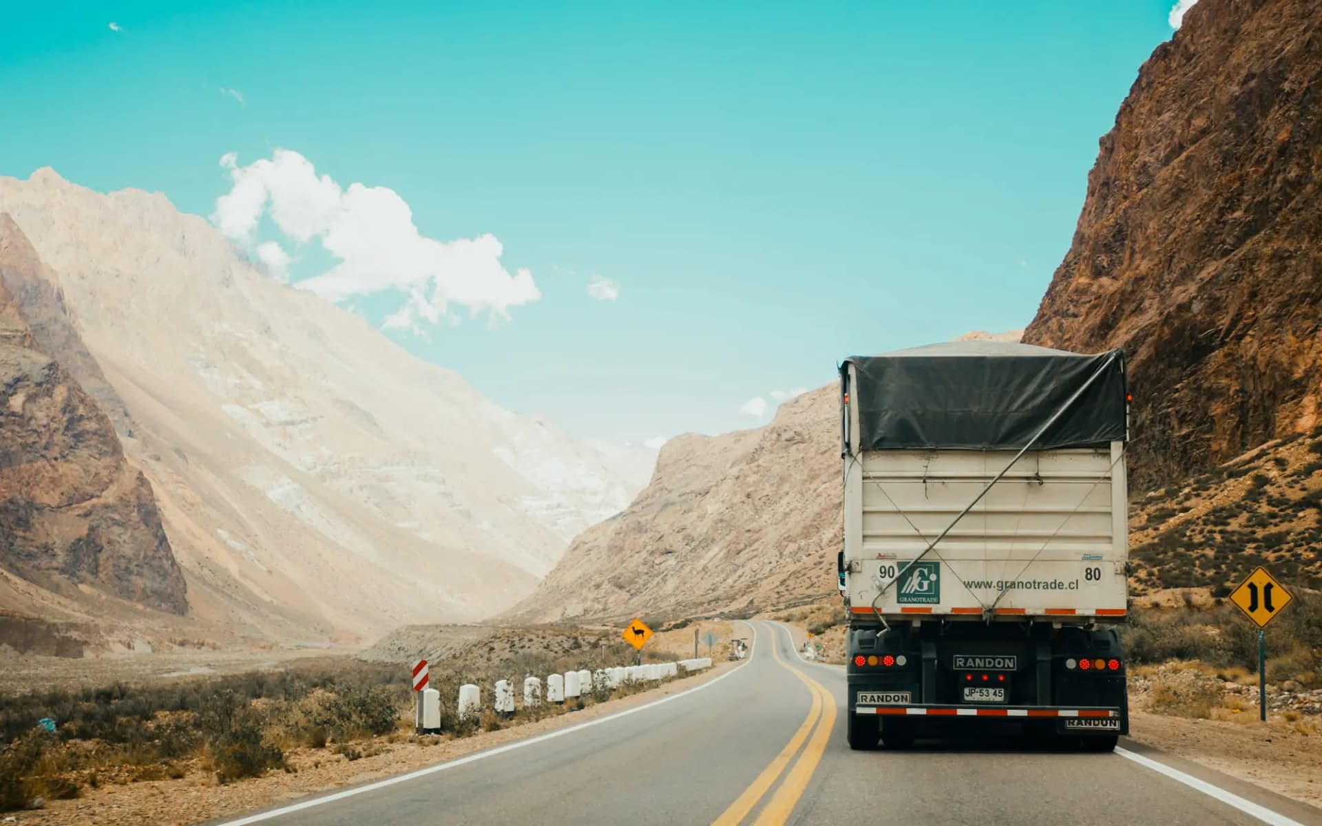 Distribution truck on a highway
